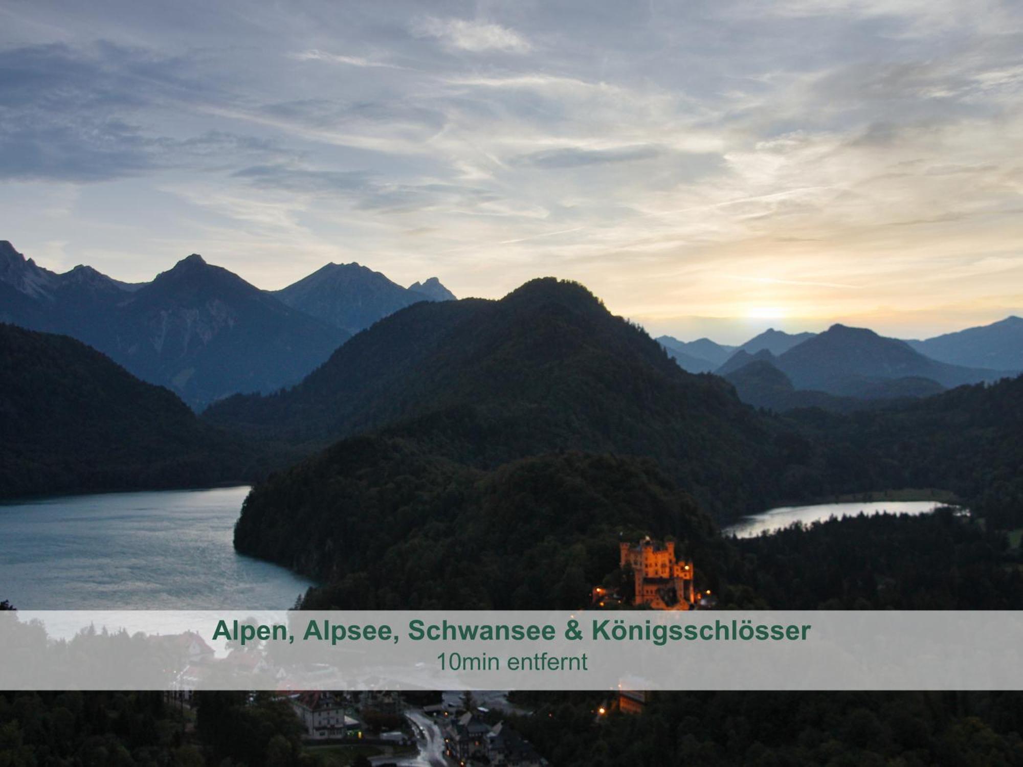Chalet - Ferienwohnungen - Biohof Stoeger - Panoramasuedbalkon - Grandiose Aussicht Auf See, Berge Und Schloss Neuschwanstein Риден Экстерьер фото