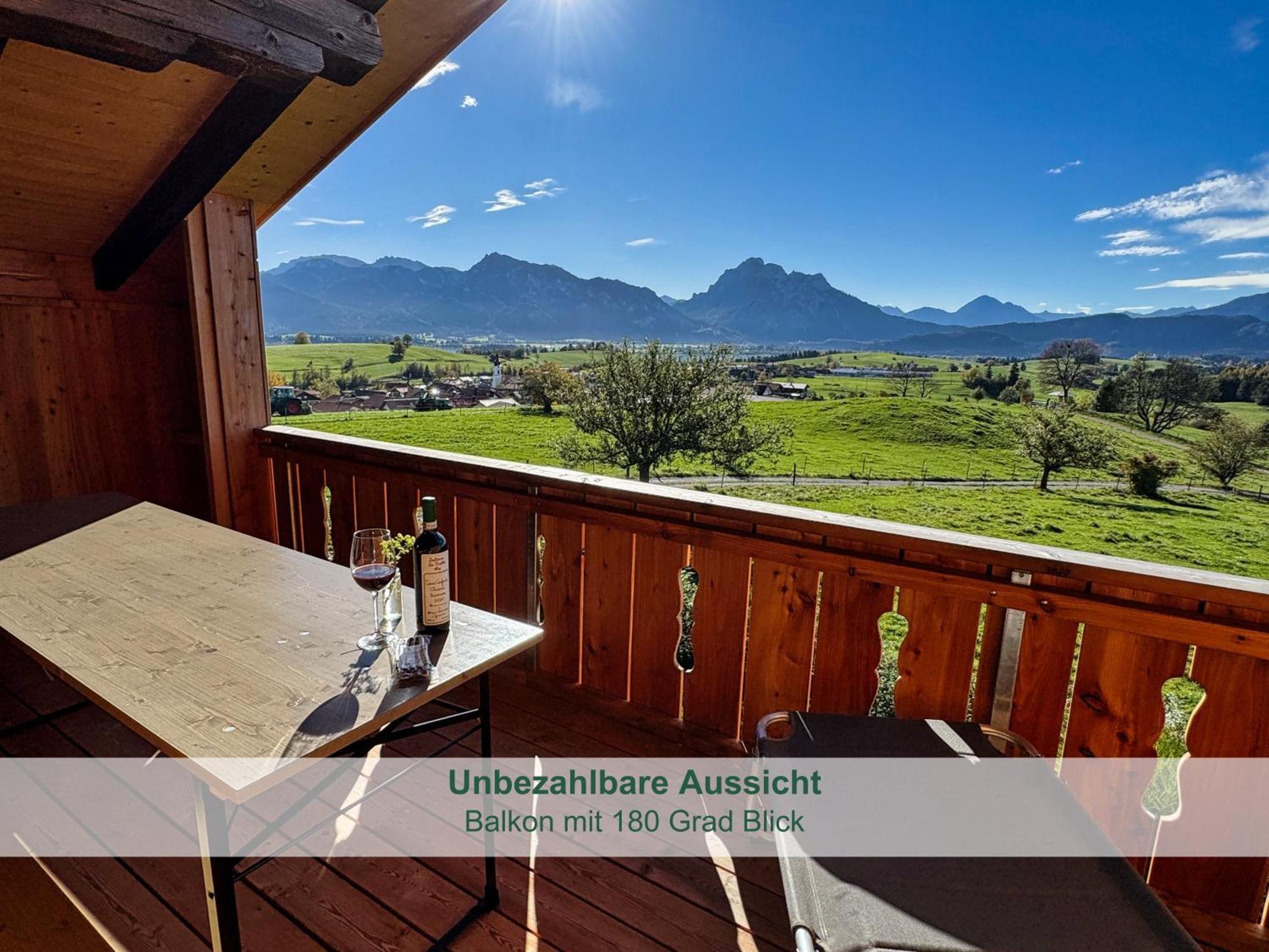 Chalet - Ferienwohnungen - Biohof Stoeger - Panoramasuedbalkon - Grandiose Aussicht Auf See, Berge Und Schloss Neuschwanstein Риден Экстерьер фото